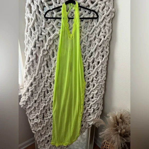 see through black dress mesh L